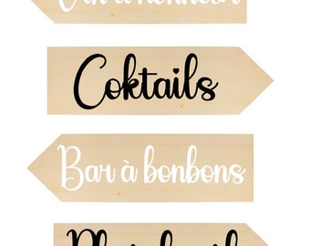 Stickers autocollants panneau directionnel - Mariage, Baptême, fête, décoration - Stickers Personnalisé