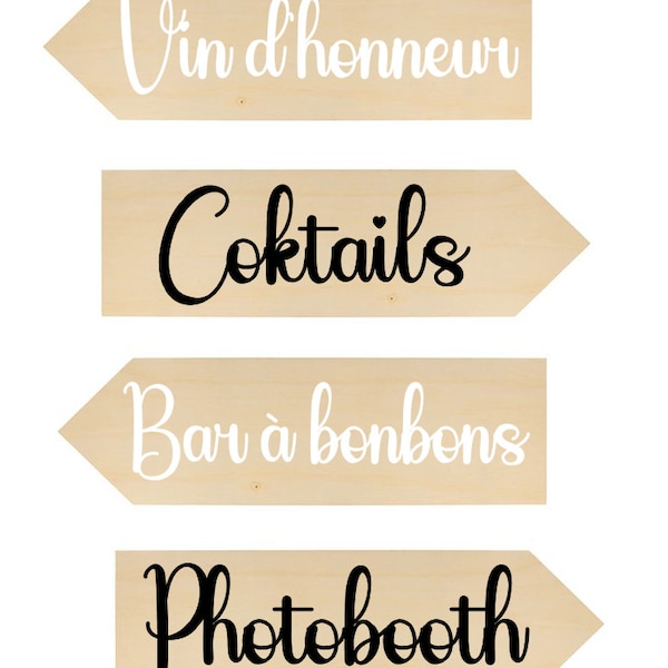 Stickers autocollants panneau directionnel - Mariage, Baptême, fête, décoration - Stickers Personnalisé