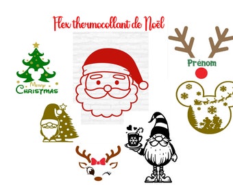 Père noël flex thermocollant couleurs et dimensions au choix