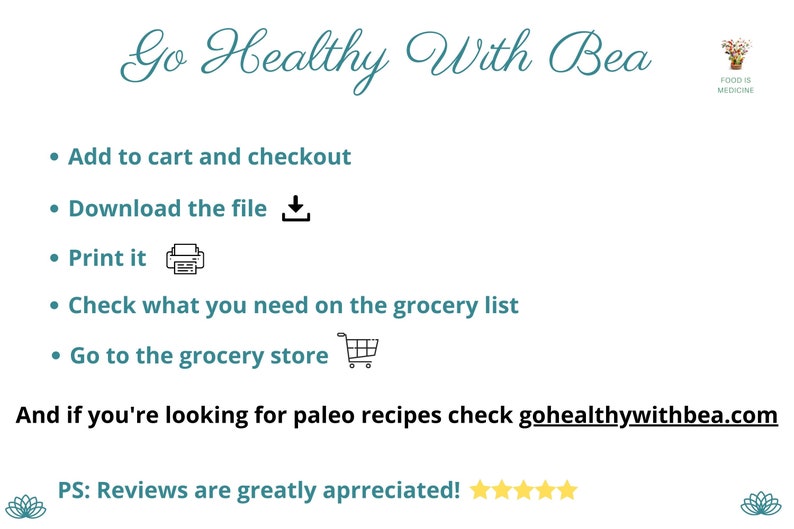 Paleo Grocery List | Printable Paleo Diet Grocery Checklist | Pdf ...