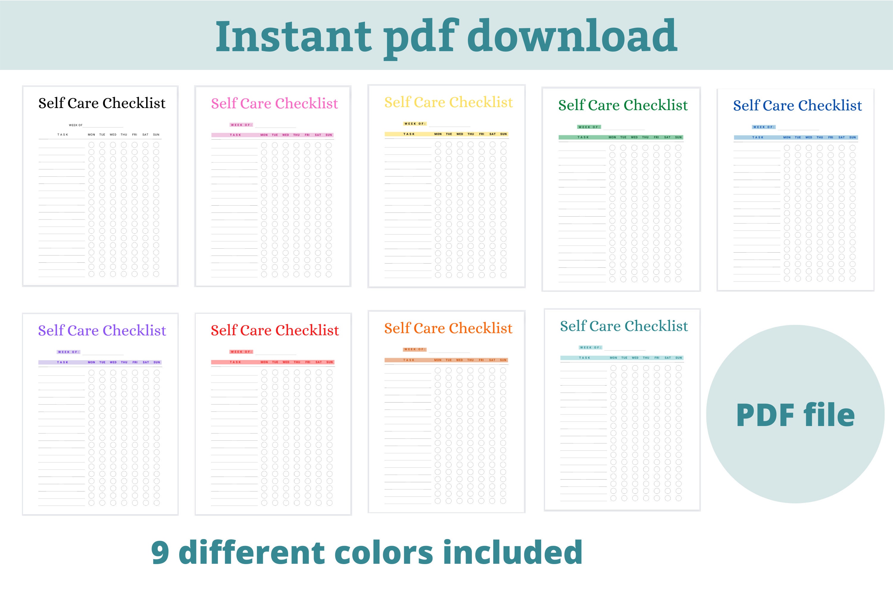 Self Care Checklist Wellness Planner Printable Self Care to - Etsy