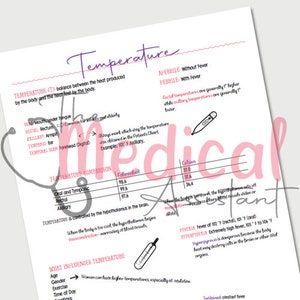Temperature, CCMA, MA, Clinical Medical Assistant, NHA Prep, Digital Only!