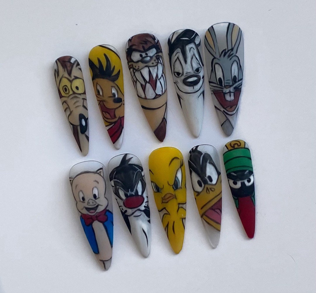 Looney Tunes Nails / Handpainted Press on Nails / Custom Nails - Etsy