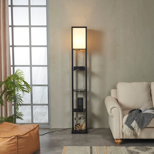 72 Dimmable Floor Lamp With Shelves Hybrid Torchiere Etsy