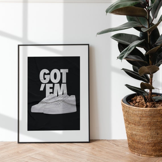 Nike Air Force 1 White Glued Poster Effect GOT EM Posters Etsy