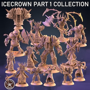 Miniaturas para juegos de guerra de mesa de la colección Ciudadela de la Corona de Hielo