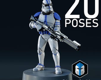 Soldados clon de asalto (20 poses disponibles), soldados de infantería de ciencia ficción, miniaturas de resina para juegos de guerra de mesa, proxies de mando de escuadrón