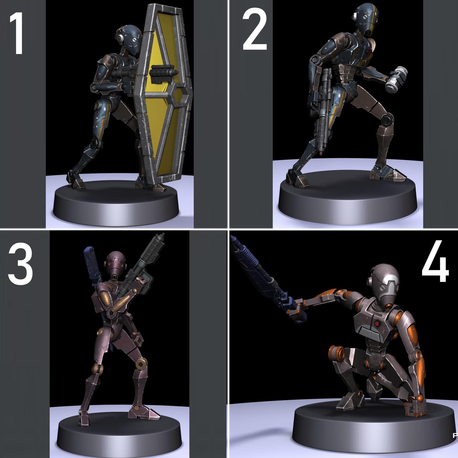 BX Shield Droids 10 Options Available Resin Sci-fi Assassin Bots ...