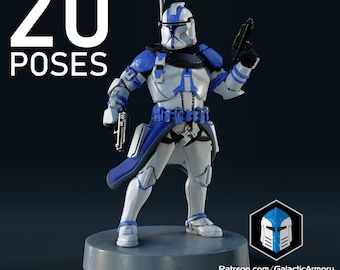 Officer Clone Troopers: 20 poses beschikbaar | Leiders scifi-infanterie | Harsminiaturen voor tabletop Wargames | Commandoproxy's Elite Squad