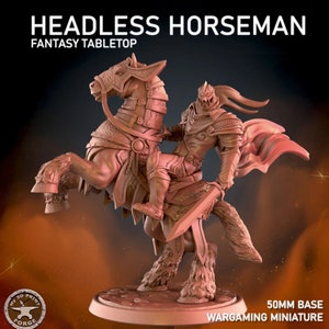 Headless Horseman Miniatures (50mm Base) - My3dPrintForge - Tabletop Dungeons and Dragons Wargaming Minis