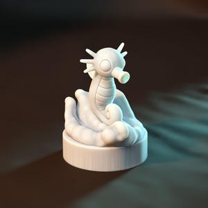 Seadra 1:48 Scale 20mm Base Kaijumon Realistic Monster Dinosaur Figure 3D Printed Resin Creature Tabletop Gaming Mini