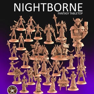 Nightborne Collection - Tabletop Scale - My3dPrintForge - Tabletop Dungeons and Dragons Wargaming Minis