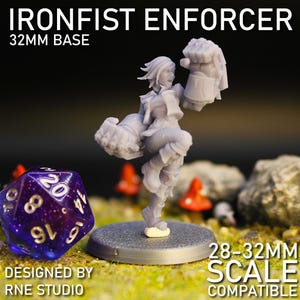 Ironfist Enforcer | 3D Printed Sci-Fi Brawler Miniature | 28–32mm Resin Figure for RPGs Skirmish Games