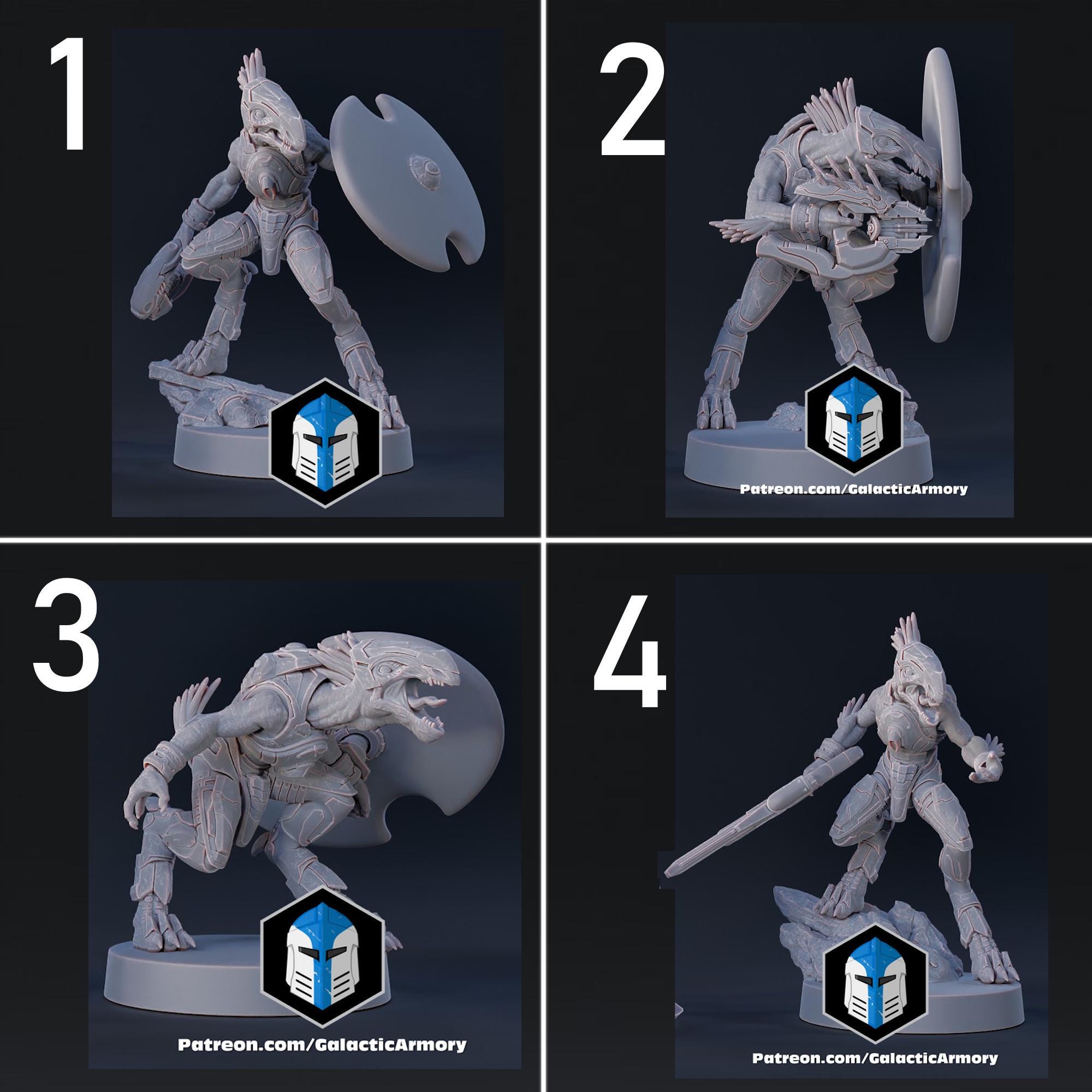 Jackalls - 10 Poses Available | 3D Printed Alien Scout Miniatures for ...