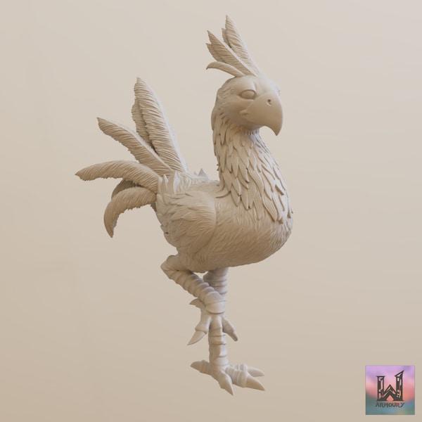 Chocobo Standing (50mm Base) - RNEstudio Miniature - FF Style Tabletop RPG Dungeons and Dragons