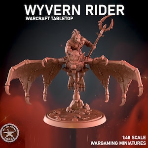 Wyvern Rider (50mm Base) - Tabletop Scale - My3dPrintForge - Tabletop Dungeons and Dragons Wargaming Minis