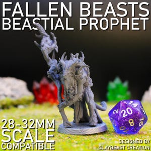 Bestial Prophet - Fallen Beasts - ClayBeastCreation - Tabletop Dungeons and Dragons Wargaming Minis
