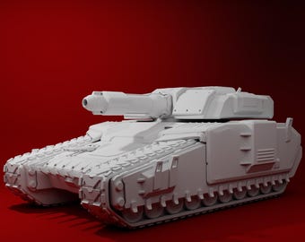 Annihilator Tank 3D-utskriven Sci-Fi-fordonsmodell i skala 28–32 mm, krigsspelsfordon i harts