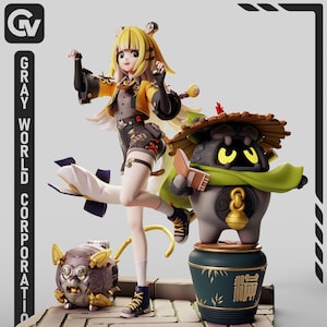 Ju FuFu DIY Figuren Kit - *UNBEMALT* Zenless Zone Zero Style 3D Garage Kit von Greyworldcorporation