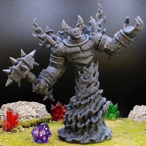 Ragnarosh the Fire Lord - 75mm Base - My3dPrintForge - Tabletop Dungeons and Dragons Wargaming Mini Epic Scale