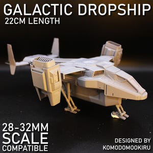 Galactic Dropship | 3D Printed Sci-Fi Vehicle | 28–32mm Resin Model for RPGs Skirmish Games