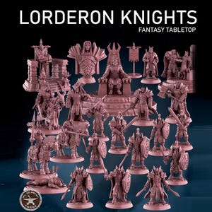 Lordron Knights Collection - Tabletop Scale - My3dPrintForge - Tabletop Dungeons and Dragons Wargaming Minis