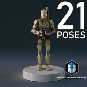 Assault Class Droids 21 Poses Verfügbar Sci-Fi Offizier Roboter Harz Miniaturen für Tabletop Wargames Droid Squad Anführer
