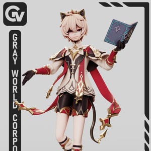 Dahlia DIY Figurenbausatz - *UNBEMALT* Genshin Style 3D Garage Kit von Greyworldcorporation