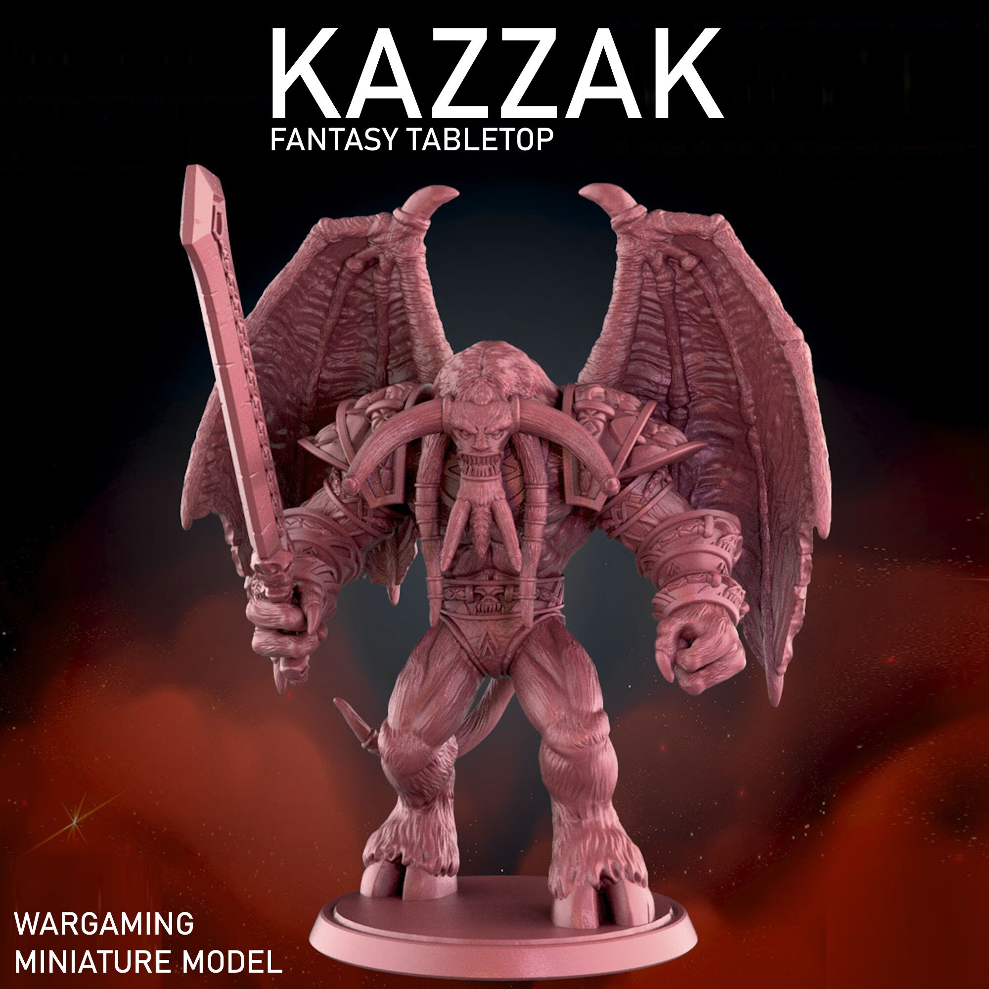 Doom Lord Kazzak Miniature (50mm) - My3dPrintForge - Tabletop Dungeons and Dragons Wargaming Minis