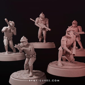 Specialist Clone Trooper Set 28mm Scale Sci-Fi Storm Figures General Resin Minis for Wargames Legion Compatible