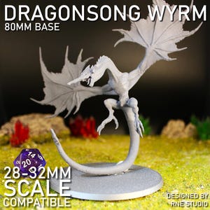 Dragonsong Wyrm Miniature | Majestic Resin Dragon | Epic Fantasy Beast for Tabletop RPG Wargames