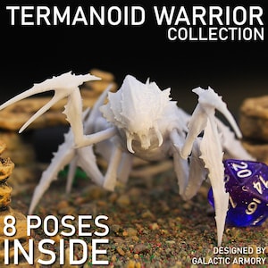 Termanoiden Krieger Miniatur | 3D-gedrucktes Alien-Kreaturen-Modell für 28-32 mm Kriegsspiele und Sci-Fi Tabletop-Rollenspiele
