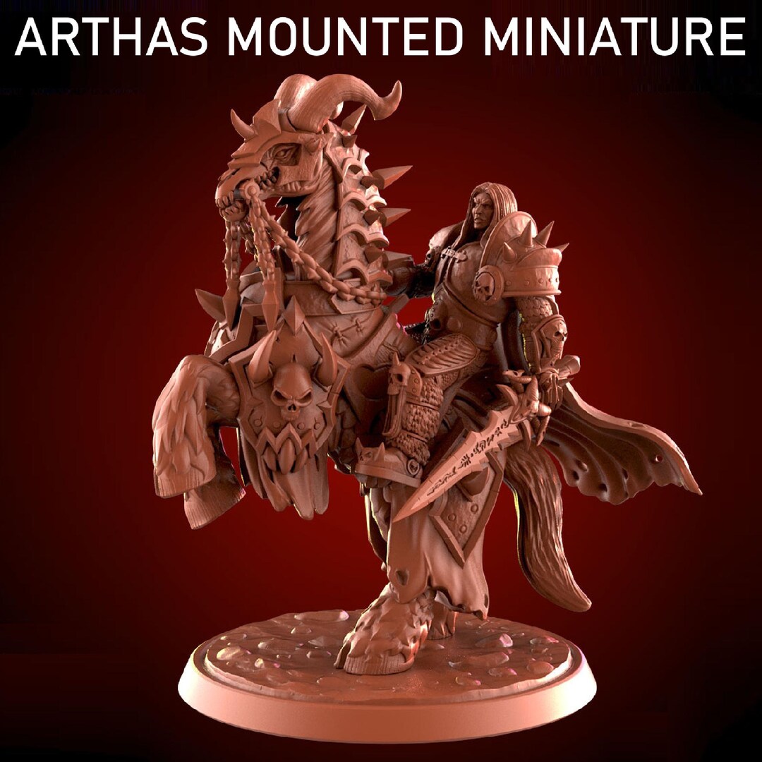 Arthas Mounted Miniature 50mm Base Tabletop Wargaming Miniature - Etsy