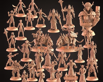Nightborne Elves Collection Wargaming-miniaturen op tafel