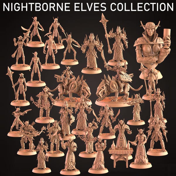 Nightborne Elves Collection Tabletop Wargaming Miniatures