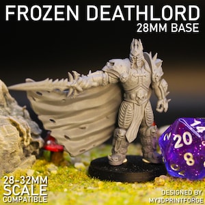 Frozen Deathlord | 3D Printed Undead Warlord Miniature for 28–32mm Fantasy Wargames & RPG Boss Battles