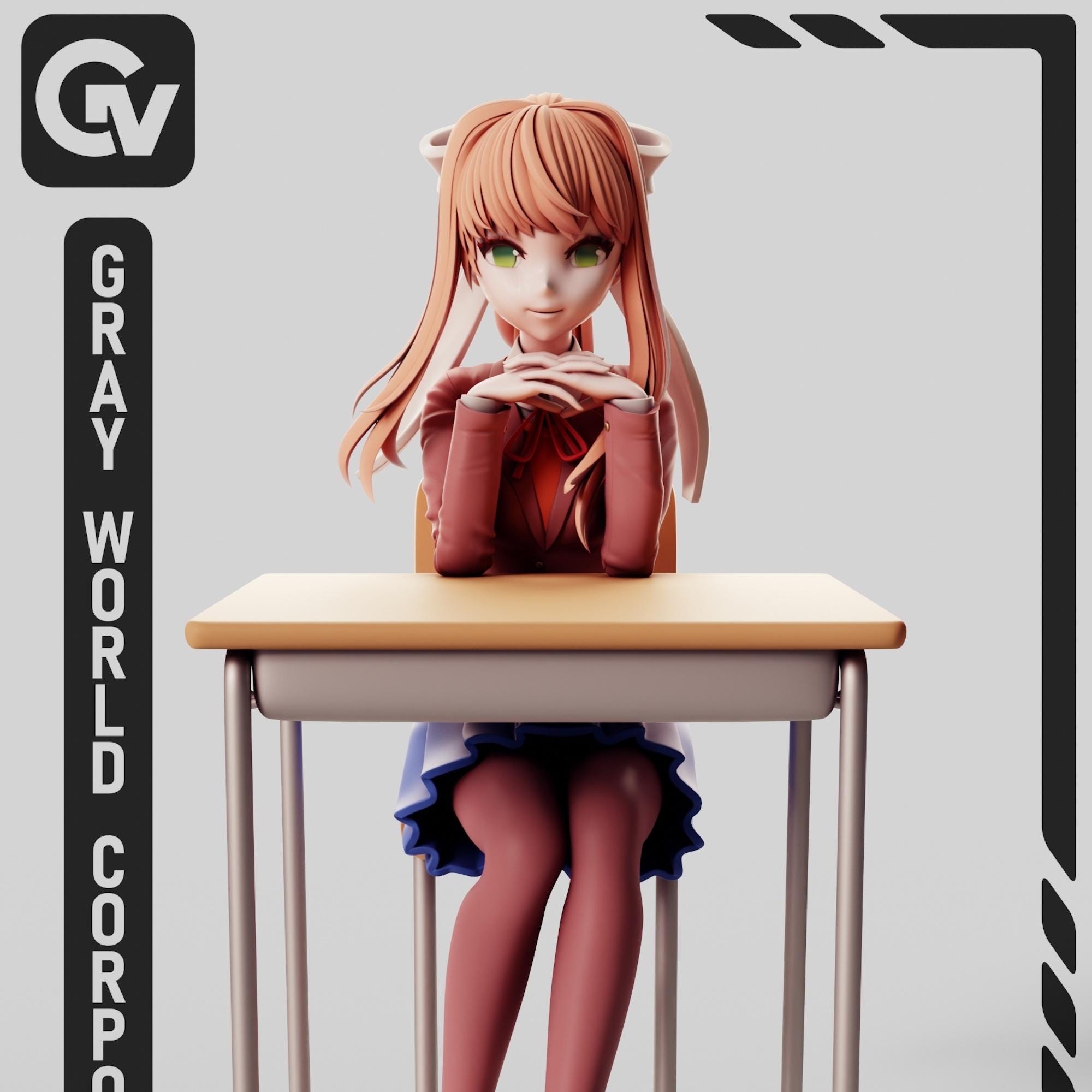 Figurine Yuri Doki Doki Literature Club - PVC 8,5 Cm - Avec Boîte - Neuf