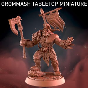 Miniatura Grommash de 32 mm con base para juegos de guerra de mesa