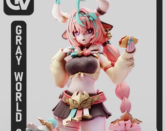 Varesa DIY Figure Kit - *UNPAINTED* Genshin Style 3D Garage Kit by Greyworldcorporation