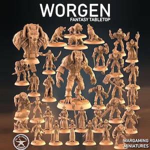 Worgen Collection - Tabletop Scale - My3dPrintForge - Tabletop Dungeons and Dragons Wargaming Minis
