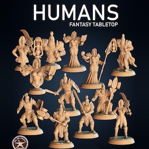 Humans Collection - Tabletop Scale - My3dPrintForge - Tabletop Dungeons and Dragons Wargaming Minis
