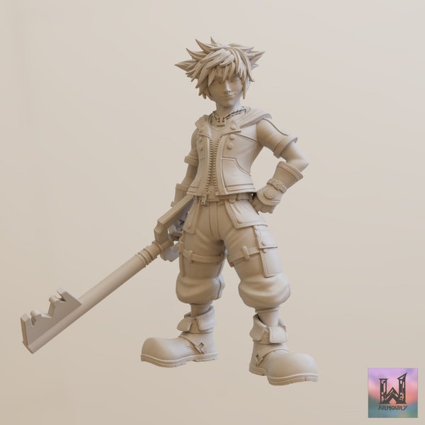 Sora (32mm Base) - RNEstudio - Kingdom Hearts Style Tabletop RPG Dungeons and Dragons