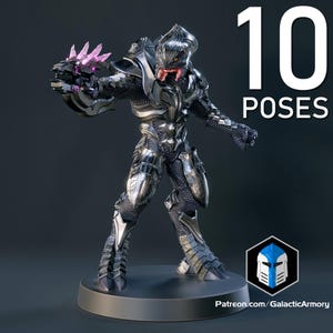 The Arbiterr 10 Poses Available Sci-Fi Miniature Arbiter-Inspired Elite Alien Commander Resin Proxy for Tabletop Wargames RPGs