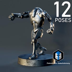 B-2 Droids 12 Poses Available 3D Printed Sci-Fi Robot Miniatures for 28–32mm Wargames & Tabletop RPGs