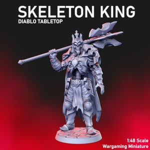 Skeleton King Miniature (40mm Base) - RNEstudio - Fantasy Style Tabletop RPG Dungeons and Dragons