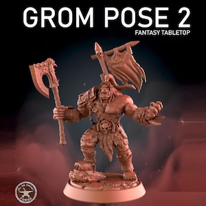 Grom Hellscream Pose 2 Miniature (32mm Base) - My3dPrintForge - Tabletop Dungeons and Dragons Wargaming Minis