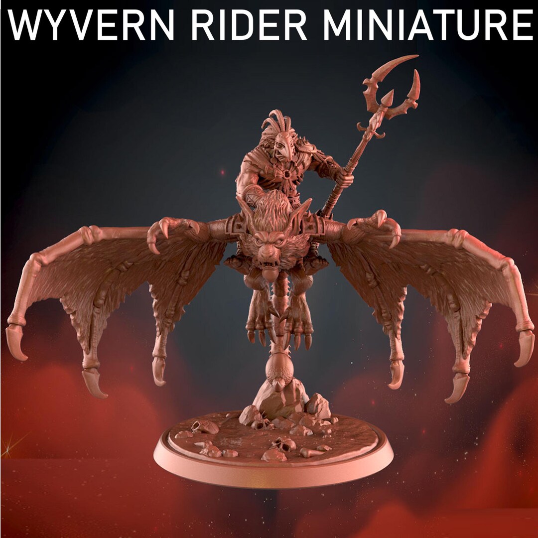 Wyvern Rider 50mm Base Tabletop Wargaming Miniature - Etsy