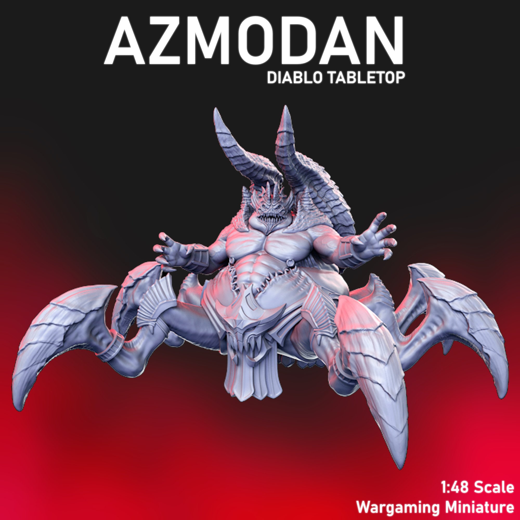 Azmodan Miniature (75mm Base) - RNEstudio - Fantasy Style Tabletop RPG Dungeons and Dragons