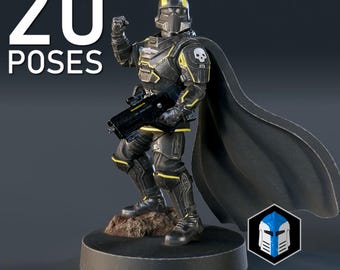 Helldroppers - 20 Poses Available 3D Printed Orbital Infantry Miniatures for 28–32mm Sci-Fi Wargames & Bug-Hunting Armies