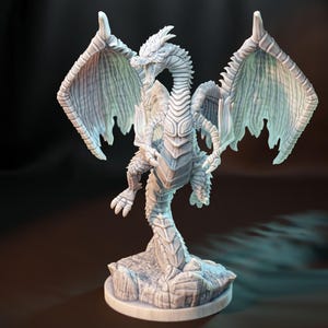 Mega Charizard Y 50mm Base Kaijumon Giant Fire Lizard Realistic Monster Figure 3D Printed Resin Creature Tabletop Gaming Mini